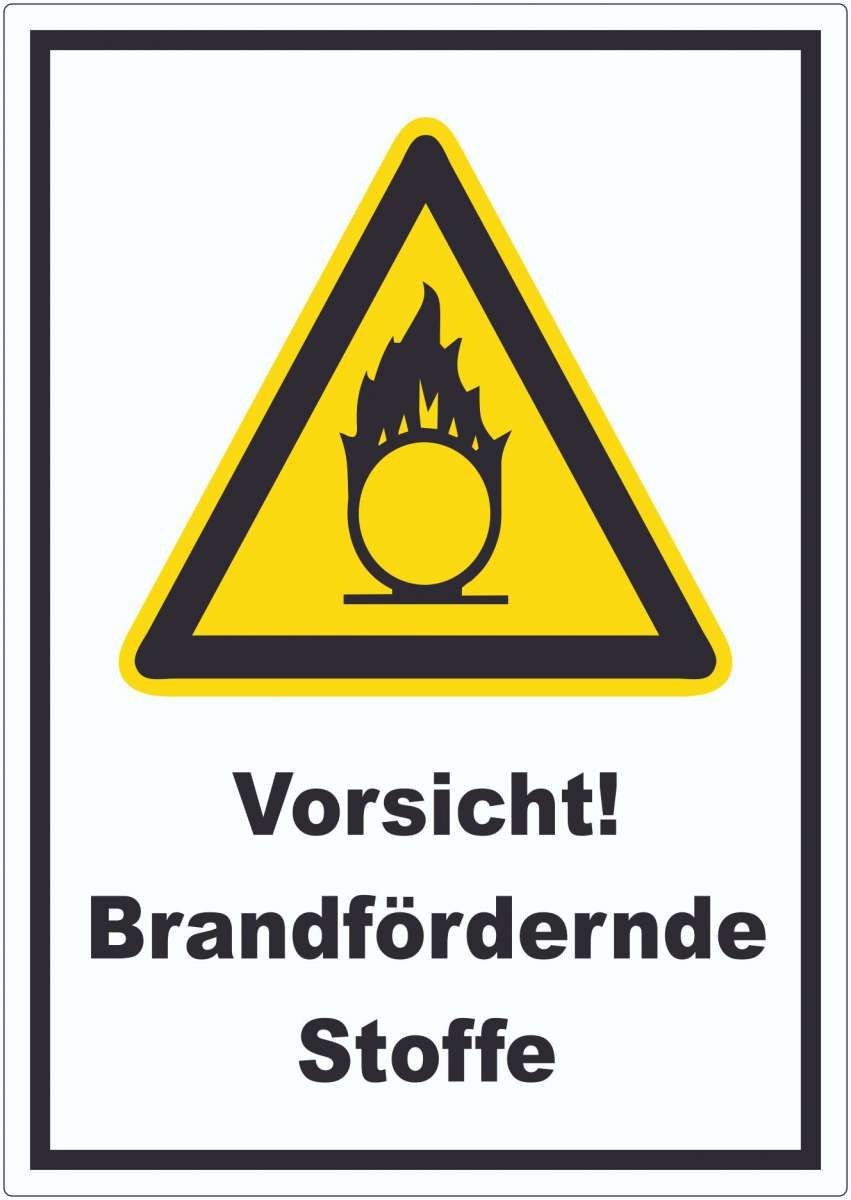 Vorsicht Brandfördernde Stoffe Aufkleber | HB-Druck Schilder ...