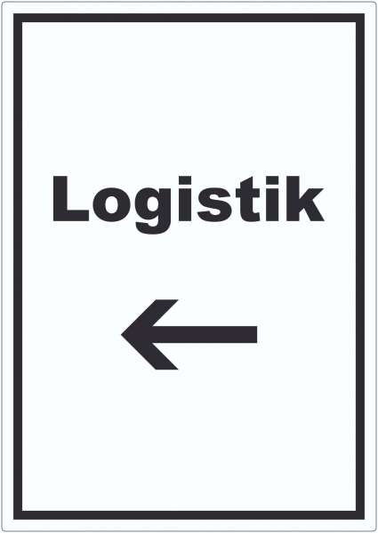 Logistik Aufkleber mit Text und Richtungspfeil links Transport Versand hochkant