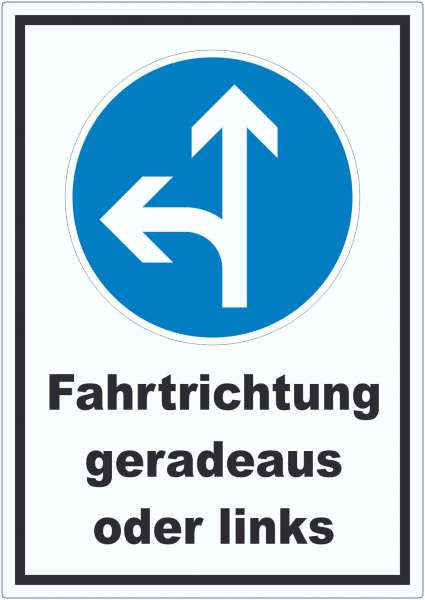 Aufkleber Fahrtrichtung geradeaus oder links