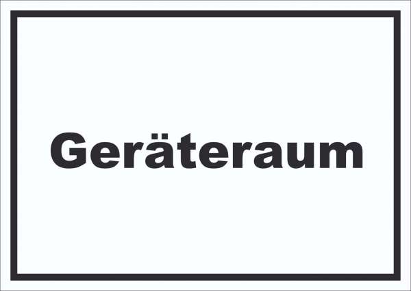 Geräteraum Schild mit Text Schuppen waagerecht