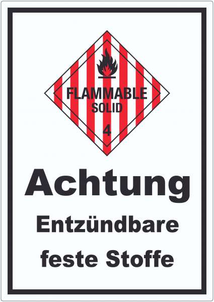 Aufkleber Entzündbare feste Stoffe Flammable Solid