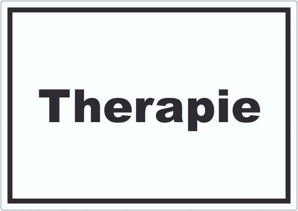 Therapie Aufkleber mit Text Raum Behandlung waagerecht