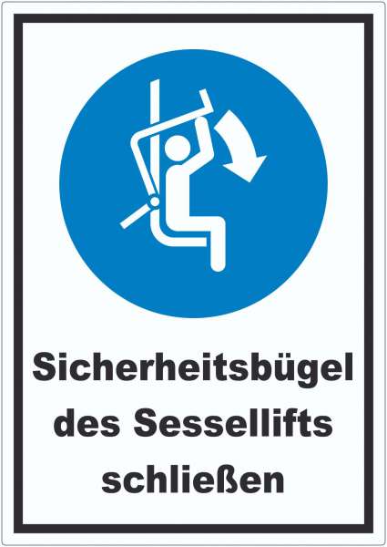 Sicherheitsbügel des Sessellifts schließen Aufkleber