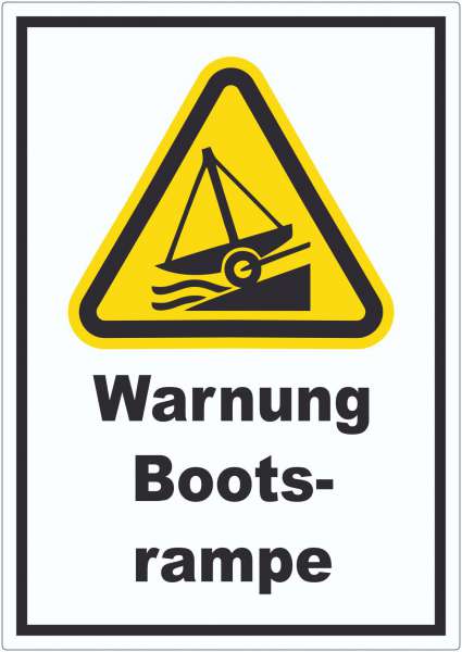 Aufkleber Warnung Bootsrampe