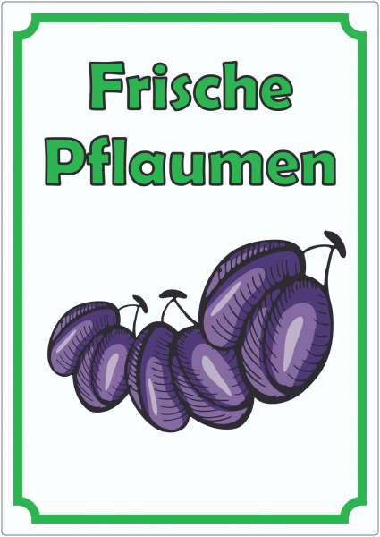 Frische Pflaumen Aufkleber Hochkant