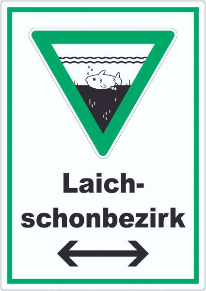 Laichschonbezirk Richtungspfeil links und rechts Aufkleber