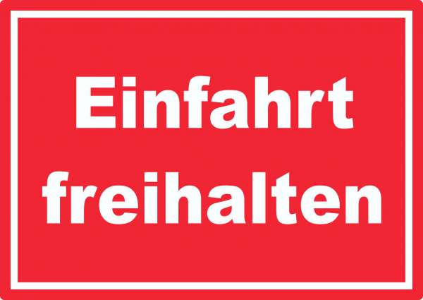 Einfahrt freihalten Aufkleber weiß-rot