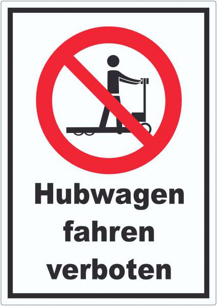 Aufkleber Hubwagen fahren verboten