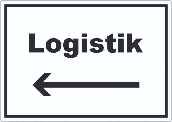 Logistik Aufkleber mit Text und Richtungspfeil links Transport Versand waagerecht