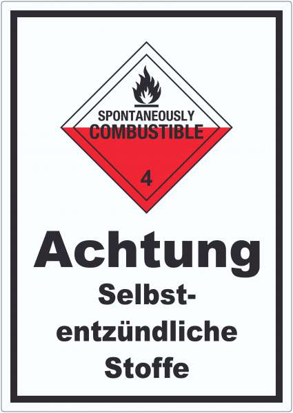 Aufkleber Selbstentzündliche Stoffe Spotaneously Combustible