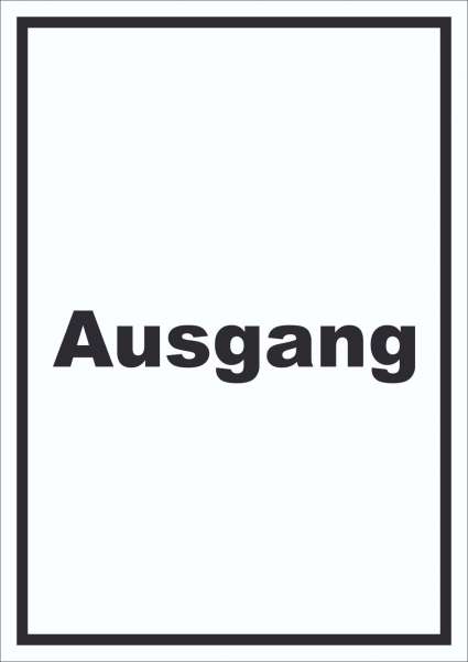 Ausgang Schild mit Text Exit Schluss hochkant