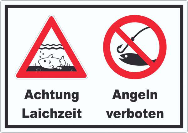 Achtung Laichzeit Angeln verboten Aufkleber