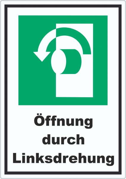 Öffnung durch Linksdrehung Aufkleber