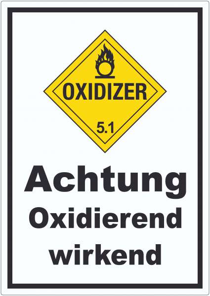 Aufkleber Oxidierend wirkend Oxidizer entzündend