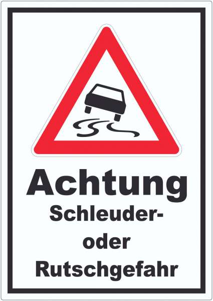 Aufkleber Achtung Schleuder- oder Rutschgefahr