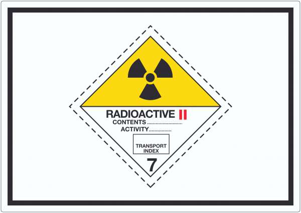 Aufkleber radioaktive Stoffe Symbol Radioactive II-GELB