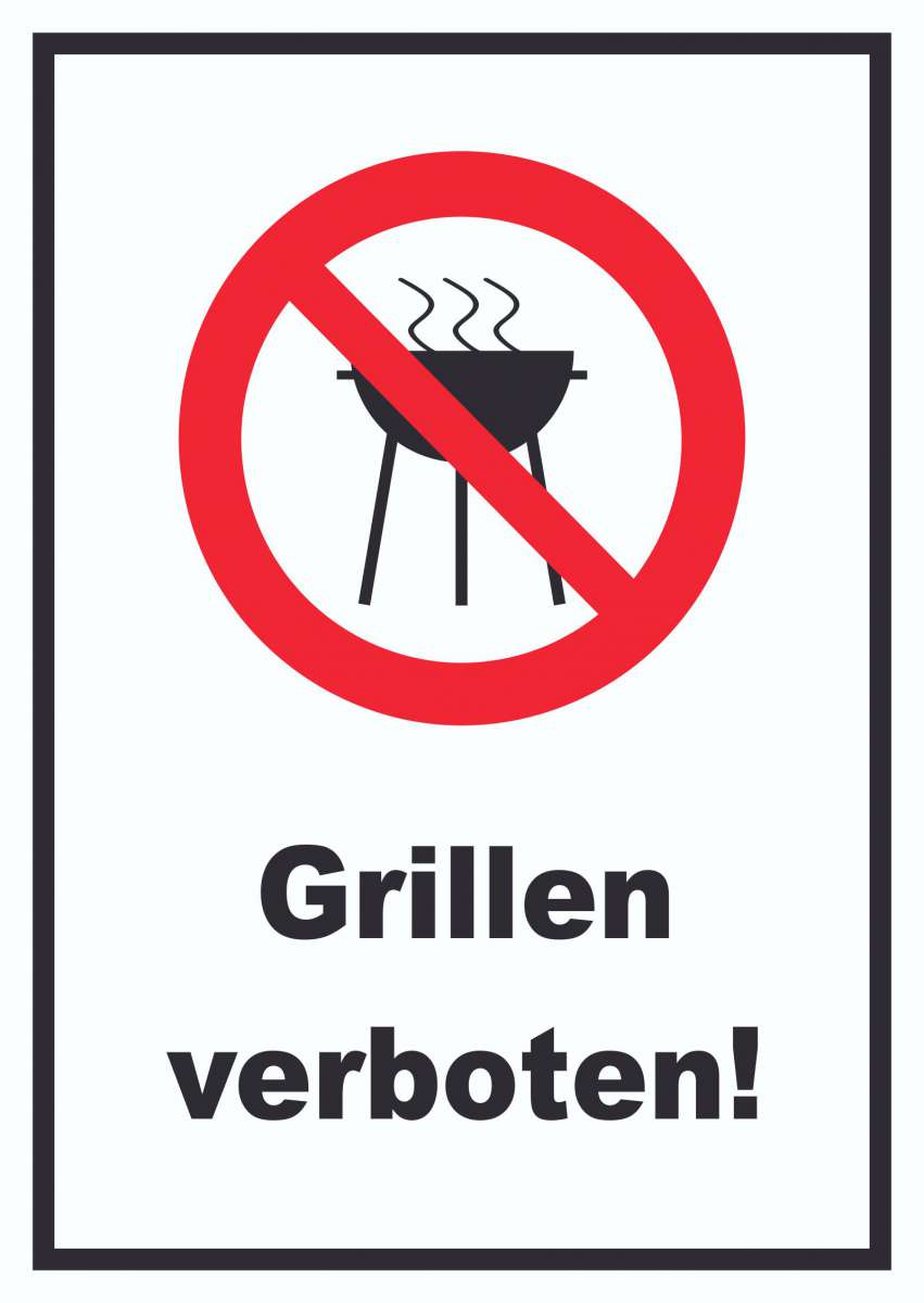 Grillen Verboten Schild | HB-Druck Schilder, Textildruck & Stickerei ...