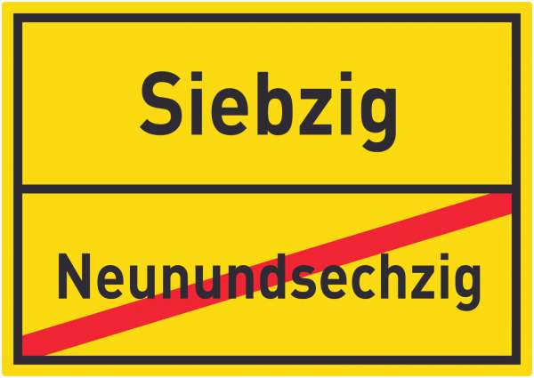 Siebzig Neunundsechzig Aufkleber Ortsaufkleber