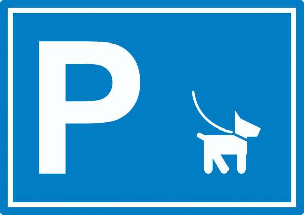 Hundeparkplatz Aufkleber waagerecht