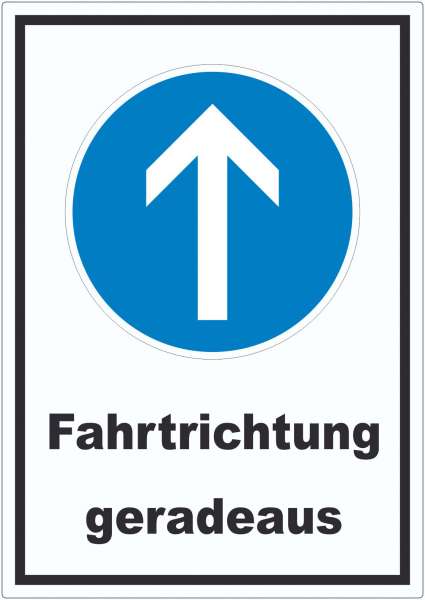 Aufkleber Fahrtrichtung geradeaus