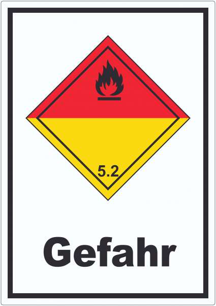 Aufkleber Organische Peroxide Gefahr explosiv