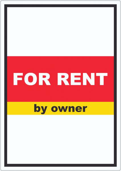 For Rent by owner Aufkleber mit Text Werbeaufkleber hochkant