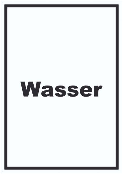 Wasser Schild mit Text Anschluss hochkant