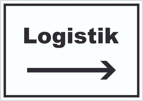 Logistik Aufkleber mit Text und Richtungspfeil rechts Transport Versand waagerecht