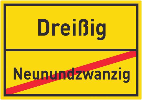 Dreißig Neunundzwanzig Aufkleber Ortsaufkleber