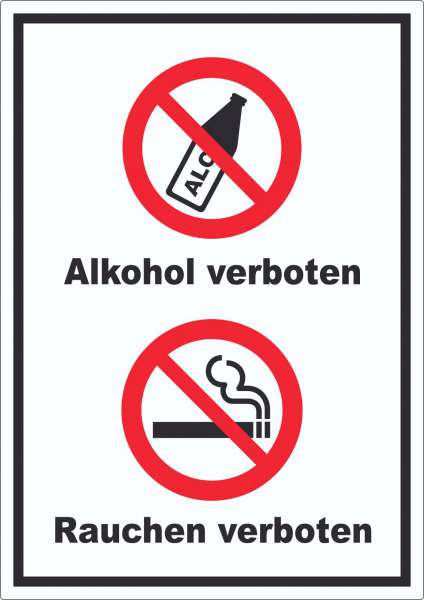 Aufkleber Alkohol Rauchen verboten