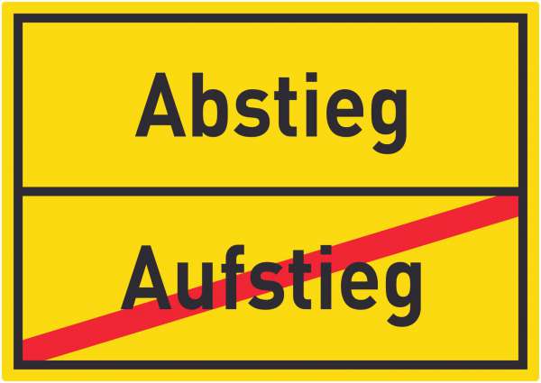 Abstieg Aufstieg Aufkleber Ortsaufkleber