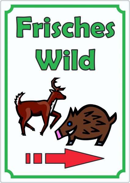 Frisches Wild Aufkleber Hochkant mit Pfeil rechts