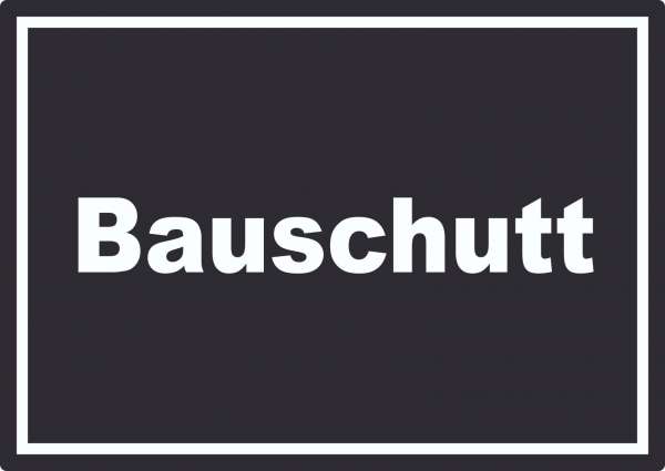 Bauschutt Mülltrennung Aufkleber mit Text