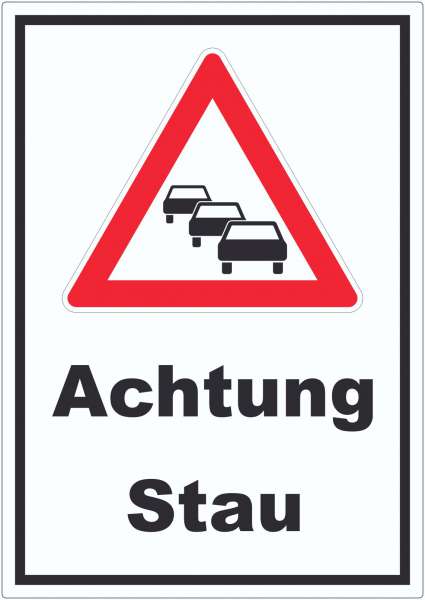 Aufkleber Achtung Stau