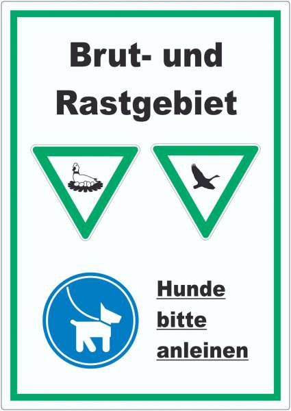 Brut- und Rastgebiet Hund anleinen hochkant Aufkleber