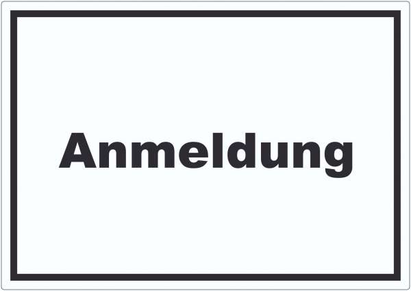 Anmeldung Aufkleber mit Text Aufnahme waagerecht