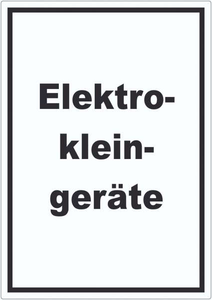 Elektrokleingeräte Mülltrennung Aufkleber mit Text