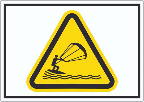 Aufkleber Warnung Kitesurfer Symbol