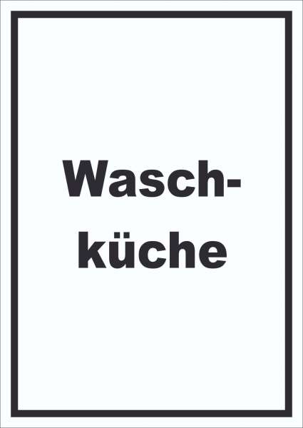 Waschküche Schild mit Text Waschraum hochkant