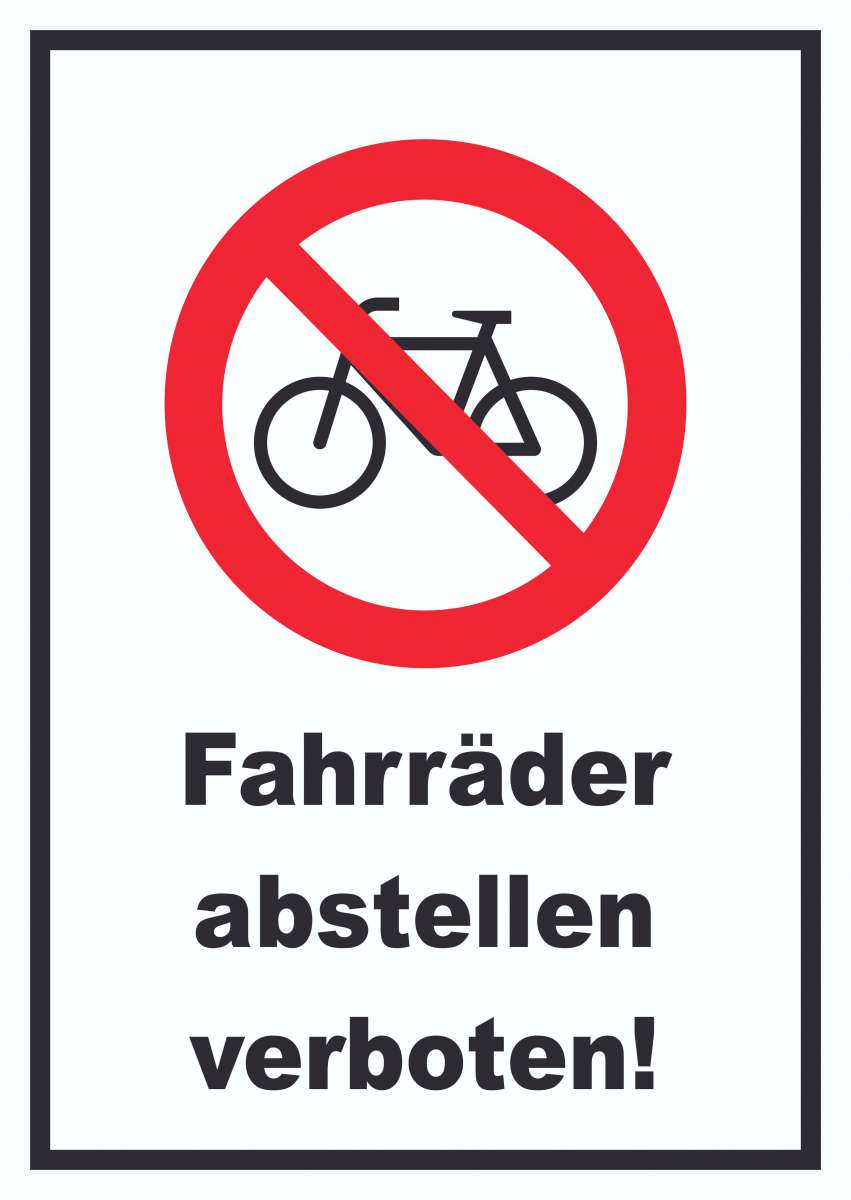 schild fahrrad abstellen verboten