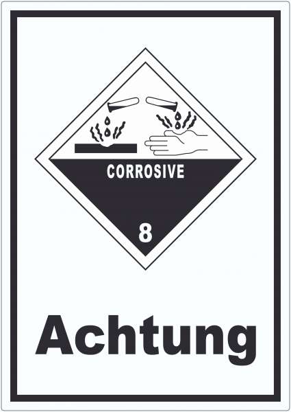 Aufkleber Ätzende Stoffe Achtung Corrosive