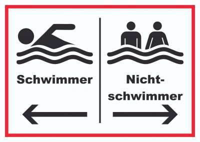 Nichtschwimmer Schwimmer Schild | HB-Druck Schilder, Textildruck