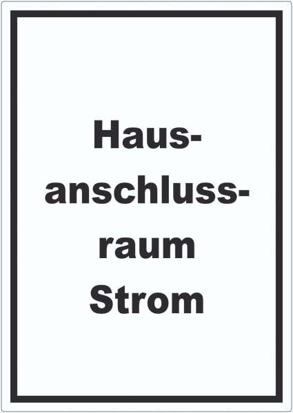 Hausanschlussraum Strom Aufkleber mit Text HAR hochkant