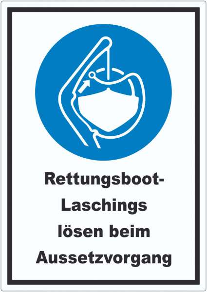 Rettungsboot-Laschings lösen beim Aussetzvorgang Aufkleber