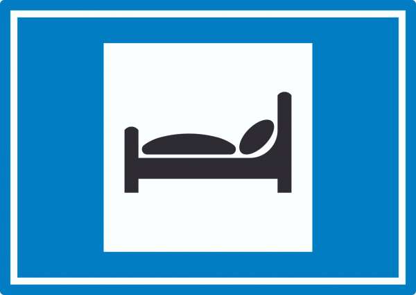 Autobahnhotel Symbol Aufkleber