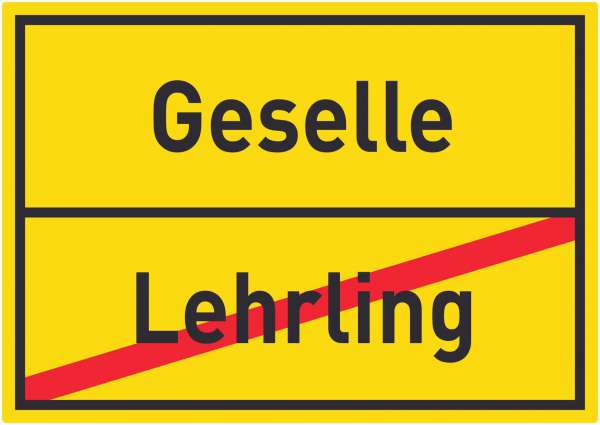 Geselle Lehrling Aufkleber Ortsaufkleber