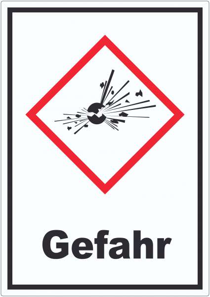 Aufkleber Instabile explosive Stoffe Gefahr Explosion