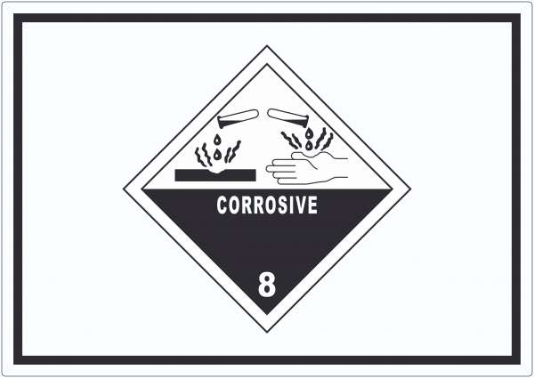 Aufkleber Ätzende Stoffe Symbol Corrosive