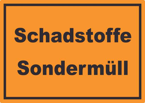 Schadstoffe Sondermüll Mülltrennung Aufkleber mit Text