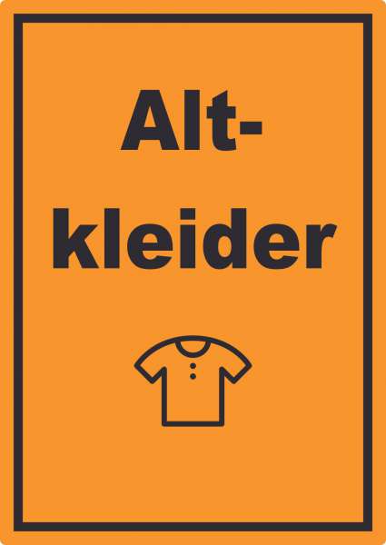 Altkleider Mülltrennung Aufkleber Text Symbol Shirt Hemd Hose